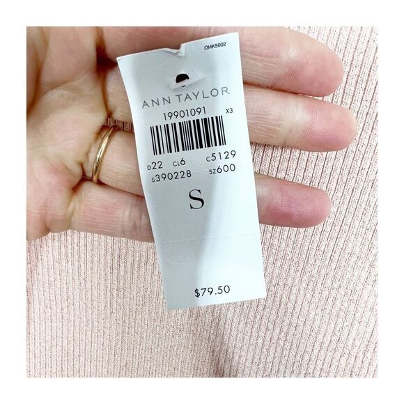 Ann Taylor Sweater Turtleneck Pink Metallic Pullover Womens Small NEW - Picture 6 of 7